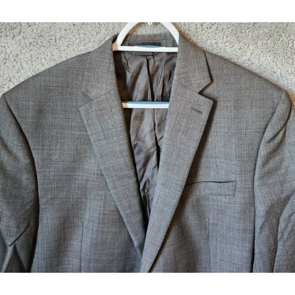 Lauren Ralph Lauren Heather Gray 2 Button Blazer Suit Jacket Size 44 L 100% Wool